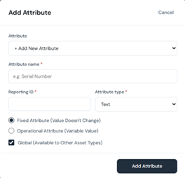 Add attribute modal